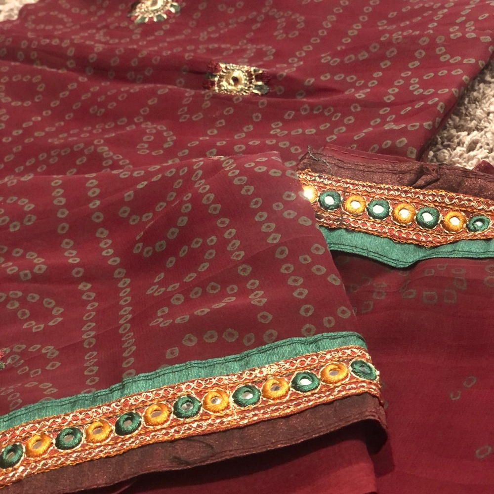 Maroon Saree